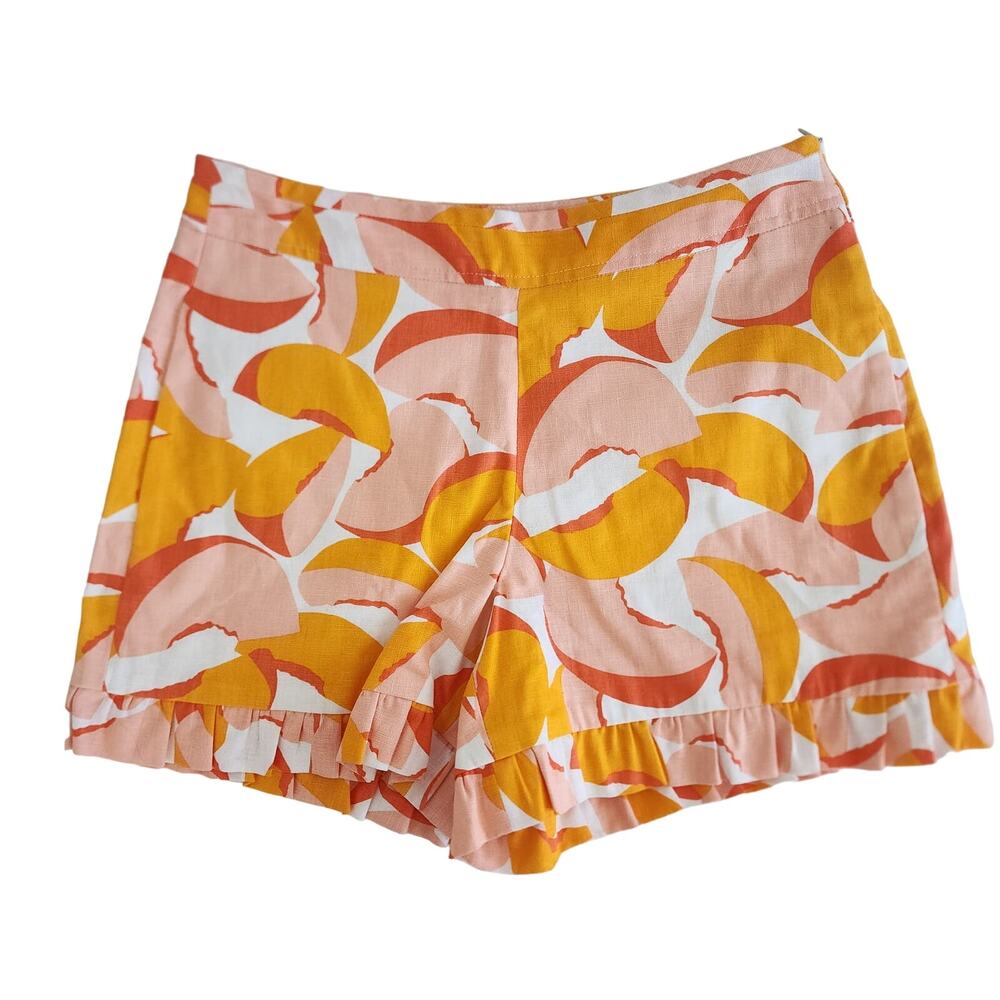 Kate Spade Peaches Print Orange and White Fruit Print Shorts Size 26 / 2 / XS - Picture 3 of 7